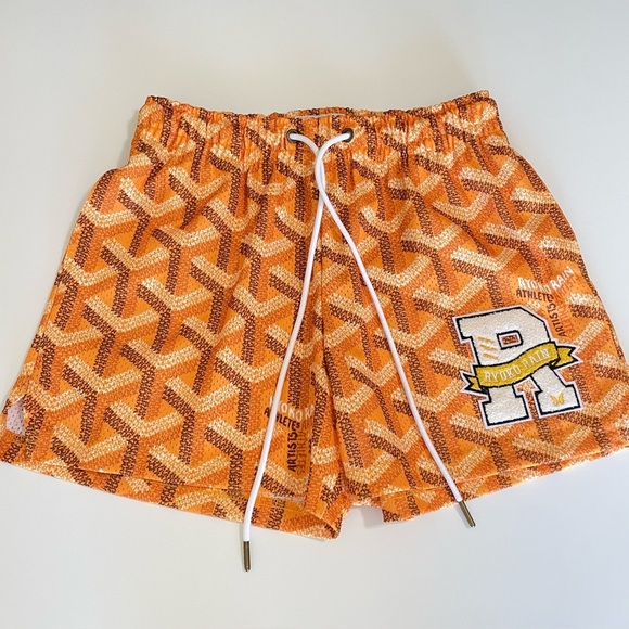 Ryoko Rain Designerr Shorts Printed Mesh R Patch Artists Athletes Orange Small - Picture 5 of 16